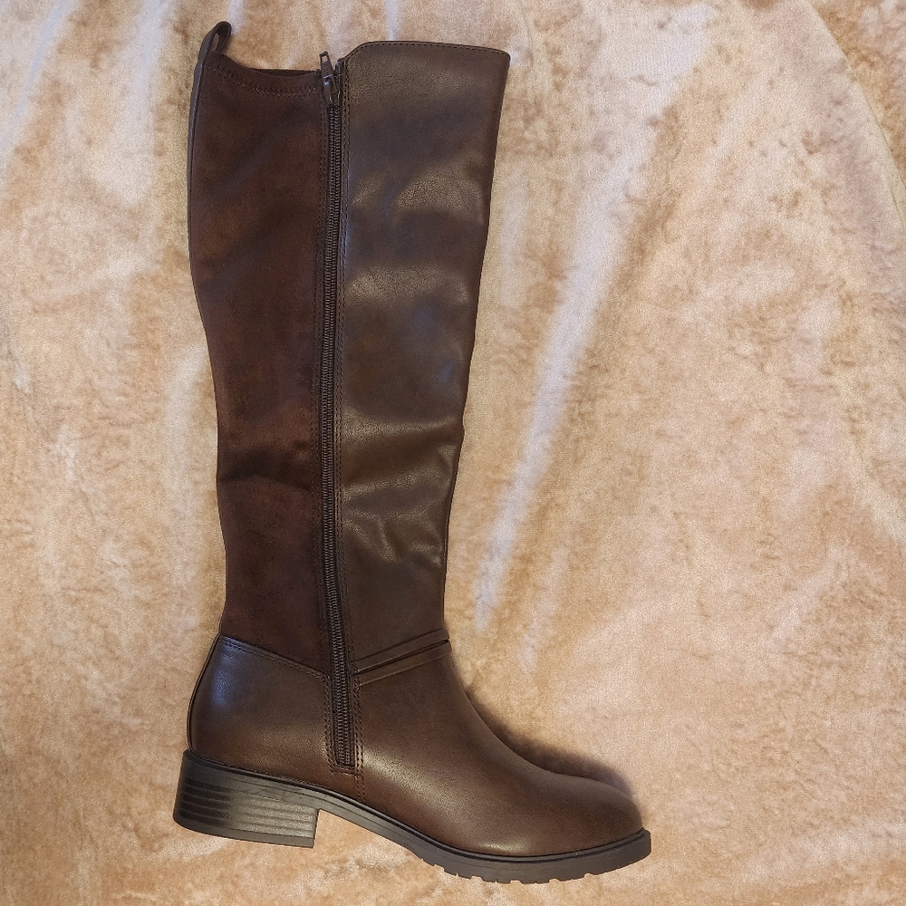 Style Co Verrlee Riding Boots Mocha Smooth from Macy’s - C031